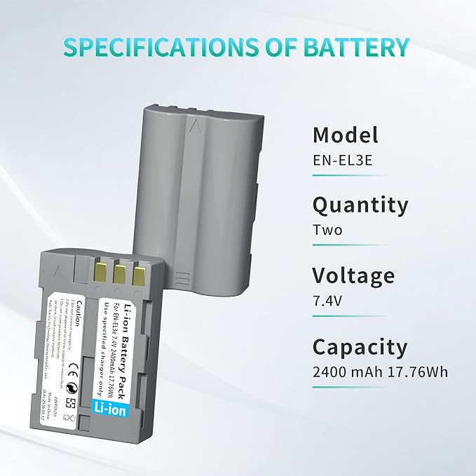 LP EN-EL3e Battery Pack, Compatible - Image 5