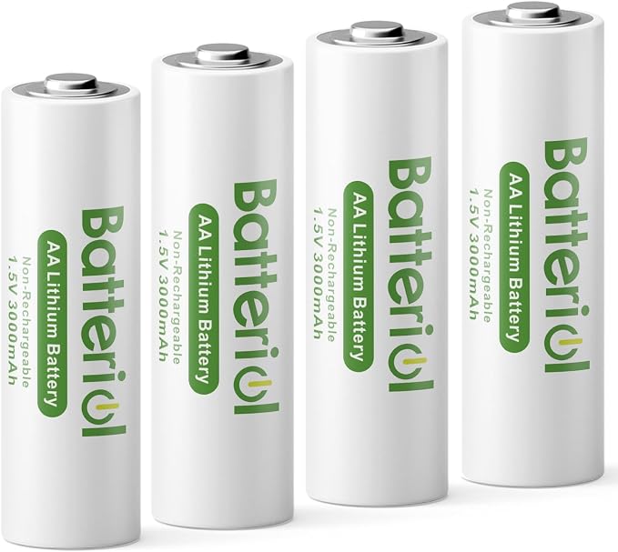 Lithium Batteries AA, Double A Batteries 3000mAh 1.5V Long Lasting by Batteriol