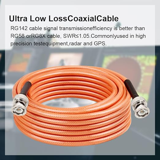MOOKEERF RG142 BNC Male to BNC Male Coaxial Cable 10FT 50 ohm Ultra Low Loss - Image 4