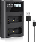 LP EN-EL9 EN EL9a Battery Charger, LCD Display & USB-C Dual Slot Charger by LP