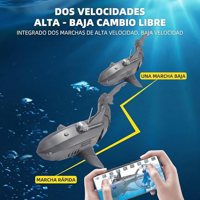 Remote Control Shark Pool with HD Underwater Camera, 2.4G Electric RC Fish Boat - Image 4