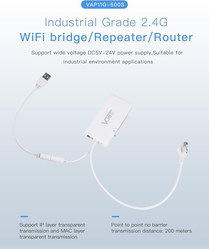 【Upgraded Version】 VONETS VAP11G-500S Industrial High-Power 2.4GHz WiFi - Image 2