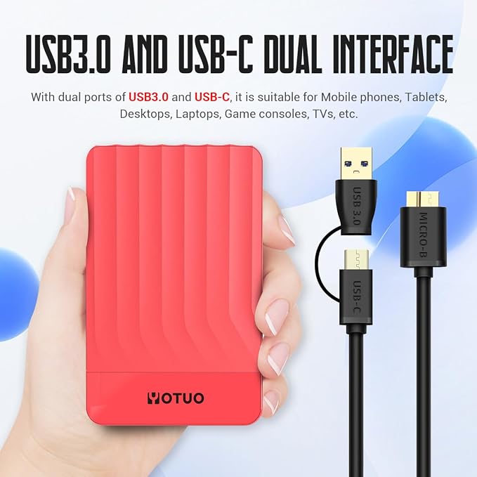 YOTUO Portable External Hard Drive Storage Expansion Mobile HDD USB 3.0 - Image 3