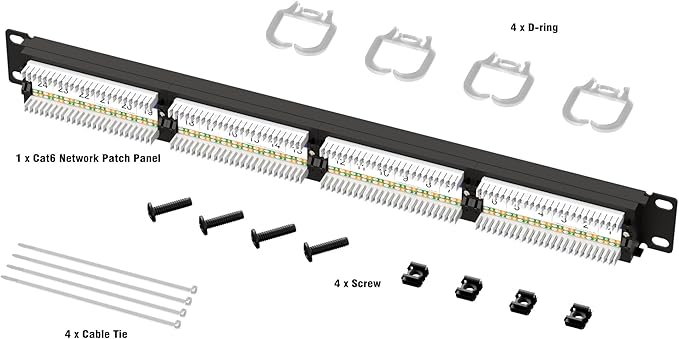Iwillink 10Gbps Cat6A Patch Panel 24 Port, RJ45 Patch Panel UTP 19-Inch - Image 6