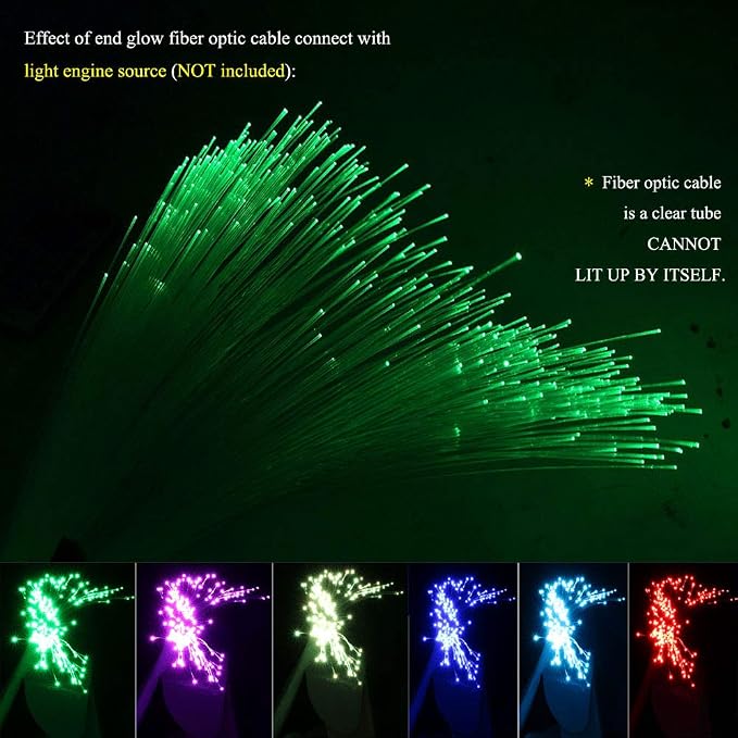 AKEPO PMMA END Glow Fiber Optic Light Cable 100pcs Ф0.03in 6.5ft/2m - Image 3