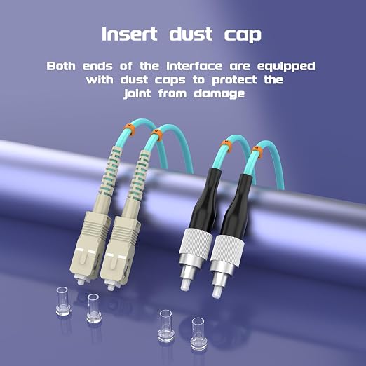 SC/UPC to FC/UPC Fiber Patch Cable OM3 40Meter/131ft 10GB/Gigabit Multimode - Image 6