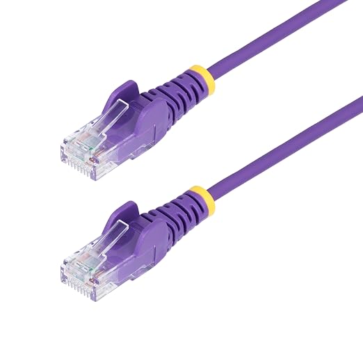 StarTech.com 1ft Purple Slim CAT6 Ethernet Cable, Snagless RJ45, 28AWG Pure by StarTech