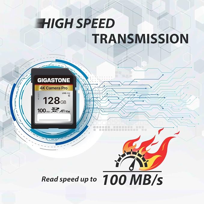 【5-Years Data Recovery】 GIGASTONE 128GB SD Card, 4K Camera Pro, UHS-I A1 V30 U3 - Image 3