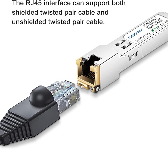 QSFPTEK 10GBase-T SFP+ to RJ45, 10G Copper Module, 10Gbe T Mini Gbic 10 Gigabit - Image 2