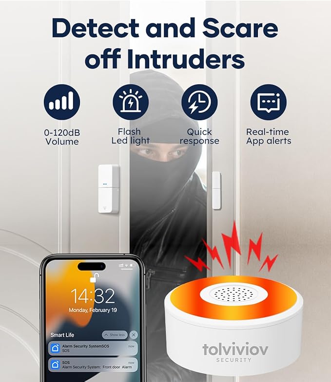tolviviov Home Security System Wireless, DIY Door Alarm Security System - Image 2