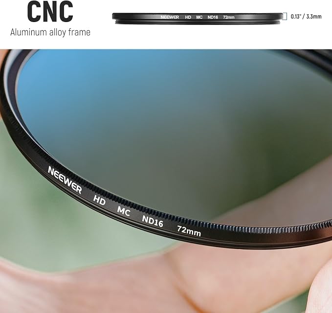 Neewer 72mm ND Lens Filter Set, ND16/ND32/ND64/ND1000, Lens Cleaning Pen - Image 5
