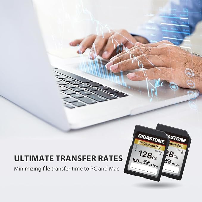 【5-Years Data Recovery】 GIGASTONE 128GB SD Card 2-Pack, 4K Camera Pro, UHS-I A1 - Image 6