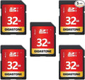GIGASTONE 32GB SD Card 5-Pack UHS-I U1 Class 10 SDHC Memory Card High-Speed by Gigastone