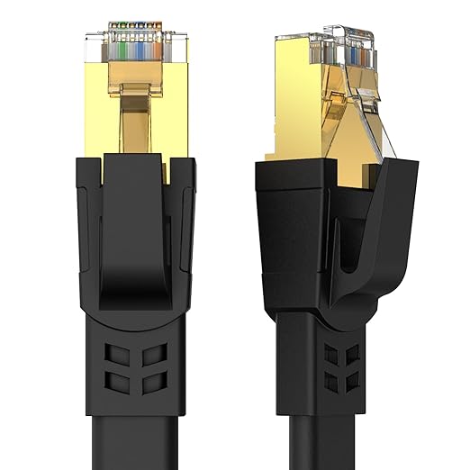 CAT8 Ethernet Cable 25 ft, High Speed Heavy Duty Cat8 LAN Network Cable 40Gbps by Qiuean