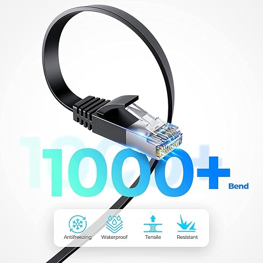 Ximeges® Cat 6 Ethernet Cable, 3FT/6FT/10FT/15FT/20FT/30FT/50FT/100FT Flat High - Image 5