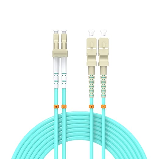 Fiber Patch Cable 246ft/75meters LC/UPC to SC/UPC OM3 10Gb/Gigabit MultiMode by Buacoz