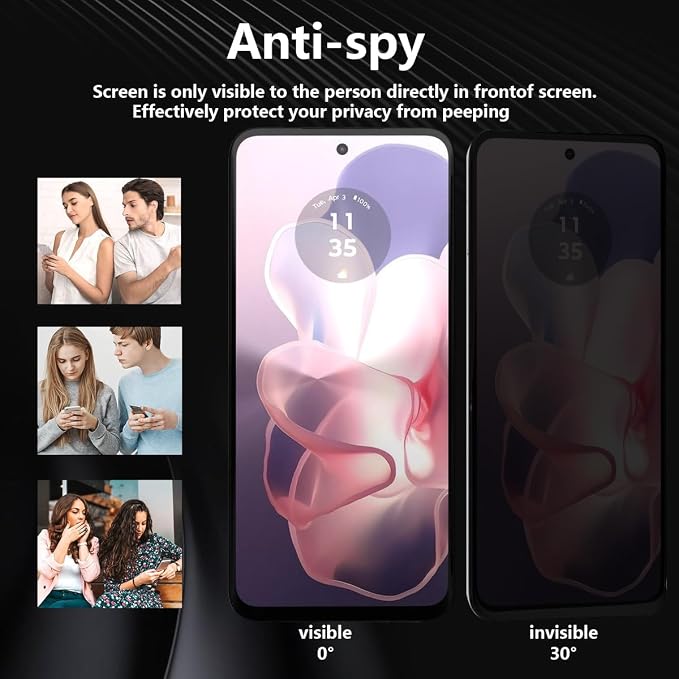 2 Pack Privacy Tempered Glass for Motorola Moto G 5G Screen Protector, 9H - Image 4