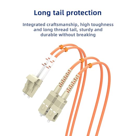 Multimode Duplex OM1 Fiber Patch Cable LC/UPC to SC/UPC 5M/16.4FT Fiber Optic - Image 5