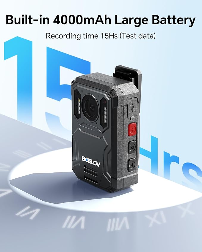 BOBLOV KJ23Pro 2K Body Camera, 128GB Body Worn Camera - Image 3