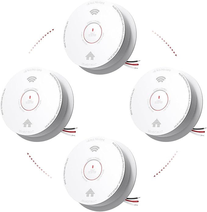 Siterlink Hardwired Smoke Detector Carbon Monoxide Detector Combo 10 Year by SITERWELL