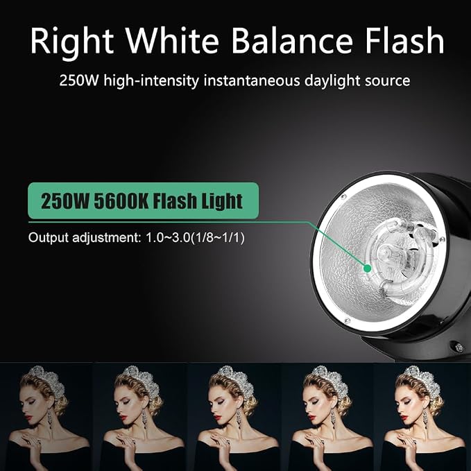 Godox 750W Studio Strobe Flash Light Kit, 3-Light Godox Strobe Lighting Kit - Image 3