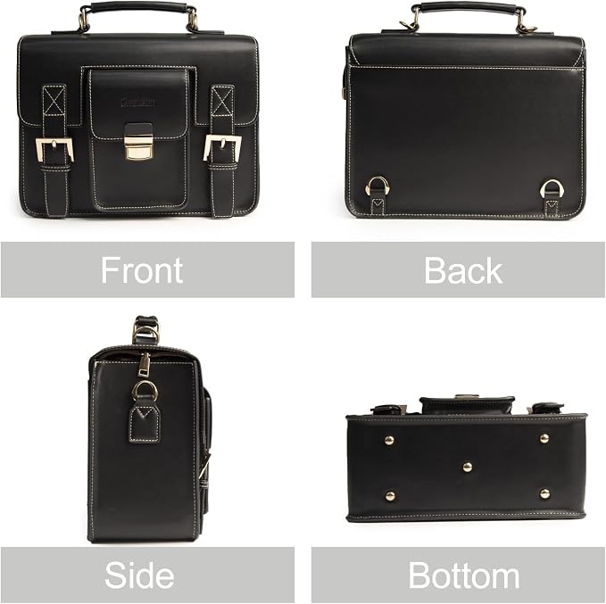Cwatcun Leather Camera Bag Compact Shoulder Bag - Image 7
