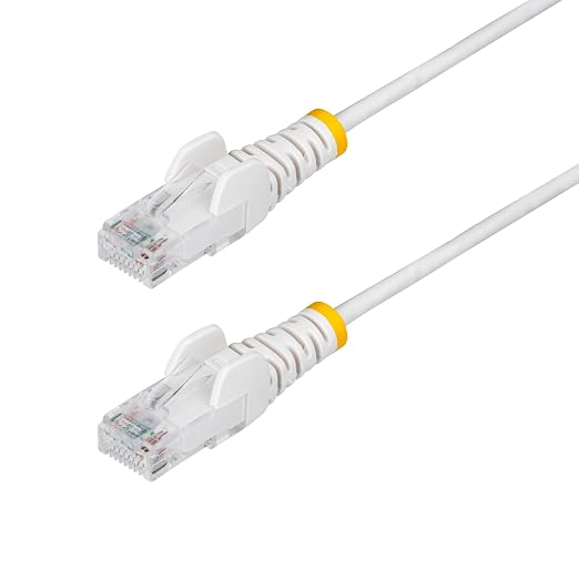 StarTech.com 1ft White Slim CAT6 Ethernet Cable, Snagless RJ45, 28AWG Pure Bare by StarTech