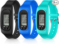 Silicone Fitness Tracker Watch 3 Pcs Walking Running Pedometer Calorie Burning by Kenning