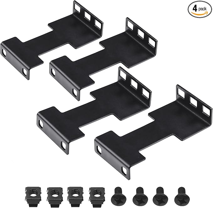 4 Pcs Server Rack Depth Extender, 1U Recessed Rack Extender Deep Mount Adapter by Aiwaiufu