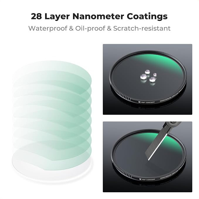 K&F CONCEPT 62mm Shockproof & Ultra Low Reflectivity MCUV Lens Protection Filter - Image 6