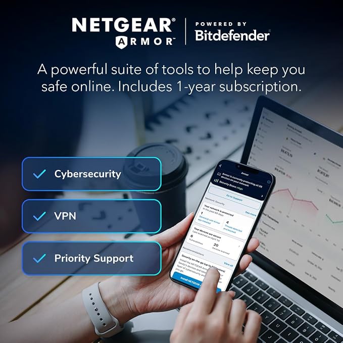 NETGEAR Orbi 970 Series Quad-Band WiFi 7 Mesh Network System, Router + 2 - Image 3