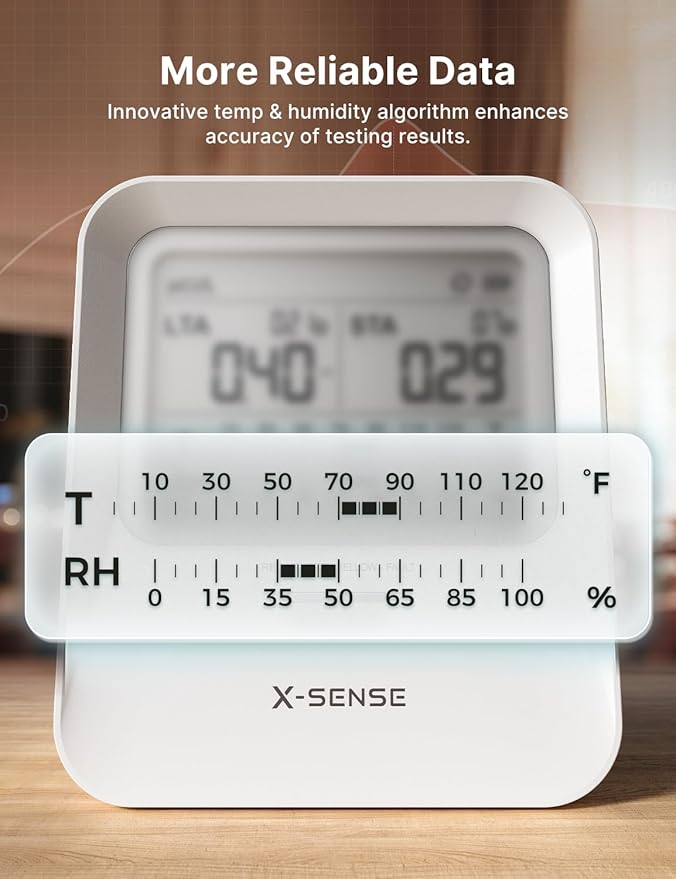 X-Sense Radon Detector, Audible & Visual Alerts, One-Touch Reset, Stores Up to - Image 6