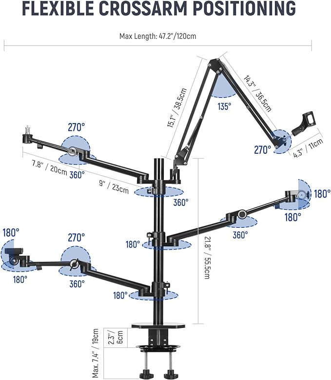 NEEWER Overhead Camera Stand Desk Mount Rig - Image 3