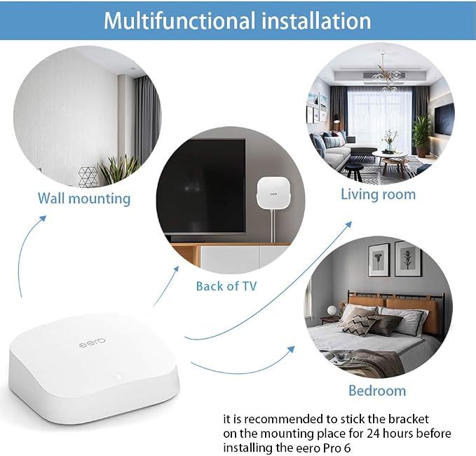 Screwless Wall Mount for eero Pro 6 tri-Band mesh Wi-Fi 6 Router Holder - Image 2