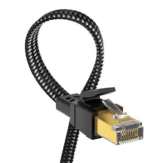 Cat 8 Ethernet Cable 30 ft, Nylon Braided High Speed Heavy Duty Cat8 Network by Orbram
