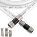 30ft RG6 Coaxial Cable White, 75 Ohm Coax Cable by RELIAGINT