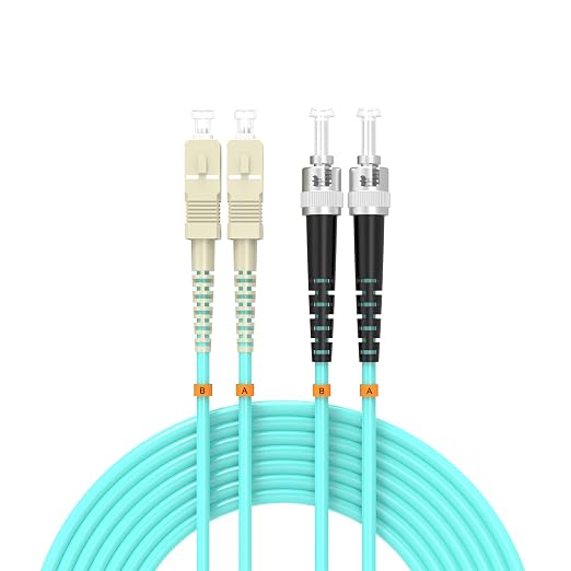 Fiber Patch Cable OM3 SC/UPC to ST/UPC 131ft/40meters, 10Gb/Gigabit MultiMode by Buacoz