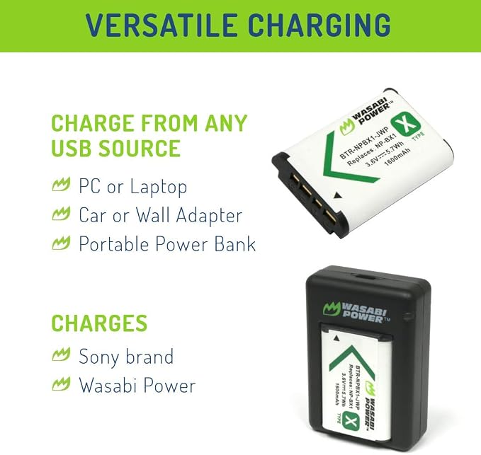 Wasabi Power NP-BX1 Battery and Dual USB Charger - Image 6