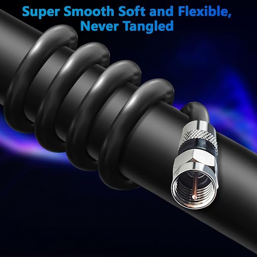 Elecan 8 Ft/2 Pack RG6 Coaxial Coax Cable Connectors Set, Quad Shielded - Image 5