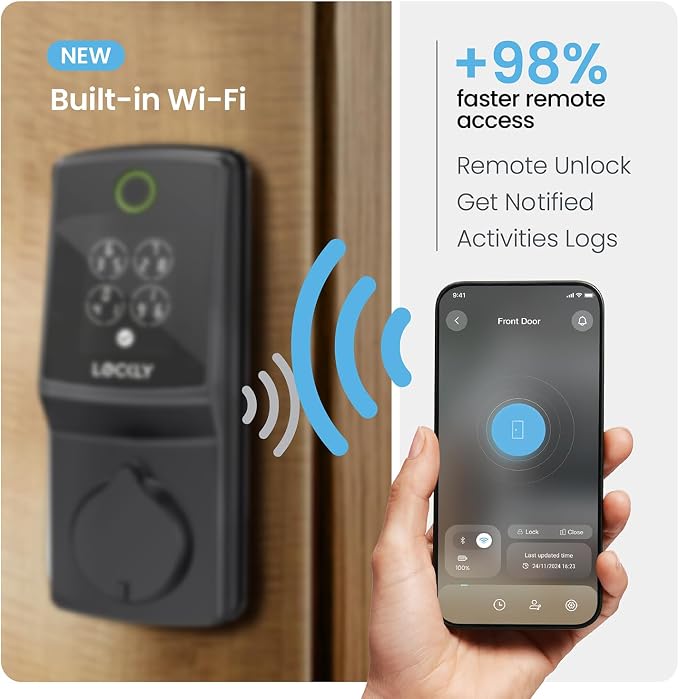 Lockly Secure Pro Smart Lock, 0.2s AI Fingerprint Door Lock, Patented PIN Genie - Image 3
