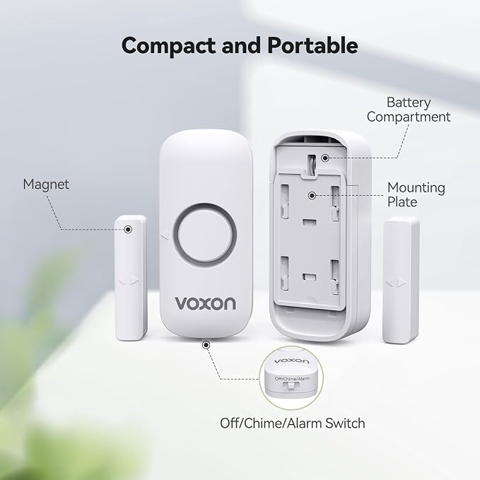 Door Window Alarm for Kids Safety, VOXON Door Alarm for Home Security Personal - Image 2
