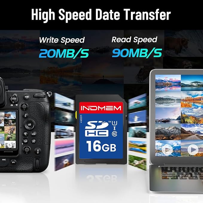 16GB SD Card, C10 SDHC UHS-I Memory Cards U1 Class 10 High-Speed Full 4K HD - Image 8