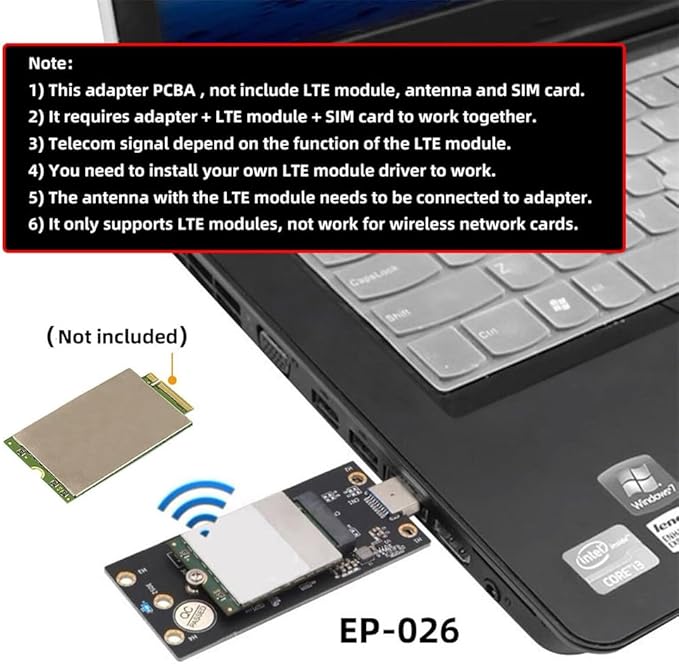Xiwai M.2 Key-B NGFF WWAN to USB 3.0 Riser Card Adapter w SIM Slot - Image 5