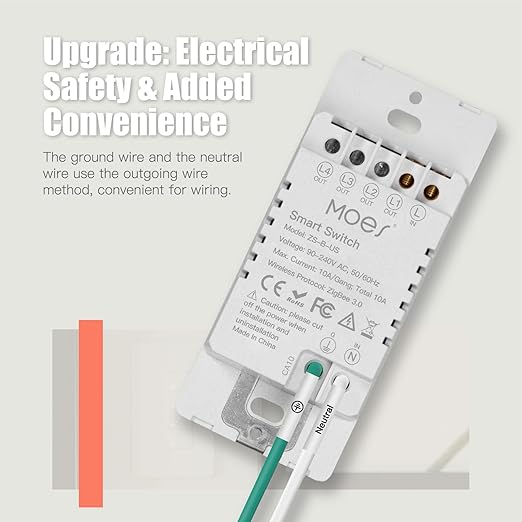 MOES 2nd Generation Zigbee Smart Switches, No Netural Wire, Require MOES Zigbee - Image 2