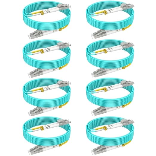 LC LC Multimode Fiber Patch Cables MMF 1.6ft/0.5m-8PACK, MM OM3 Fiber Optic by RamboCables