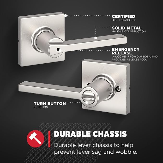 Kwikset Casey Interior Passage Door Handle 2 Pack, Lever - Image 6