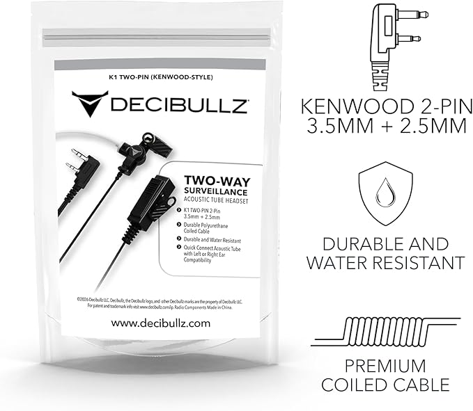 Decibullz 2-Way Surveillance Acoustic Tube Headset, K1 Earpiece Audio Set - Image 2