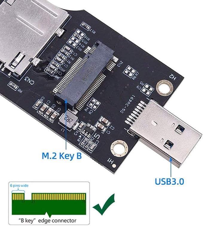 NGFF M.2 Key-B WWAN to USB 3.0 Adapter Riser Card w SIM Slot - Image 3