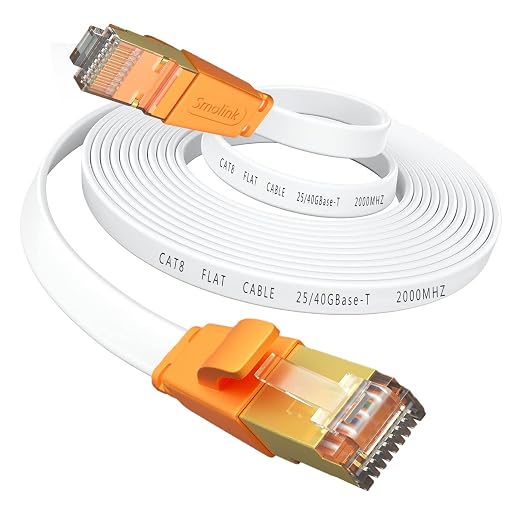 Smolink Ethernet Cable 35 FT, Cat 8 Ethernet Cable 2000Mhz 40Gbps, Internet by Smolink