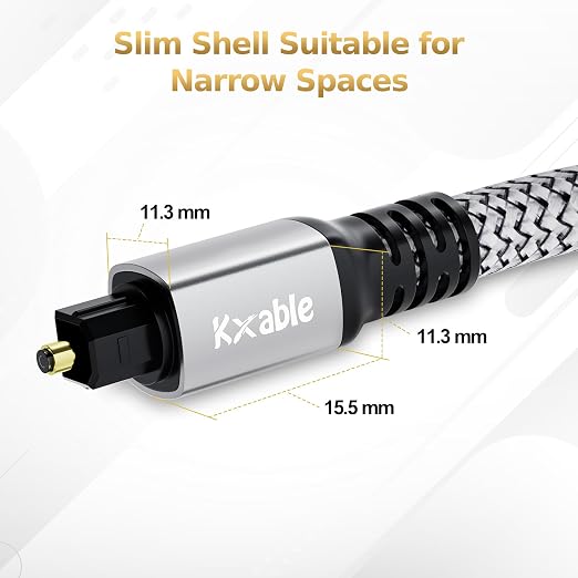 Kxable Optical Audio Cable 3 FT, Digital Audio Cable, Toslink Fiber Optic Cord - Image 6